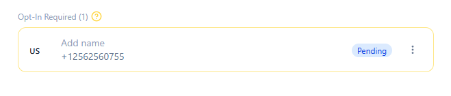 Opt-in SMS example