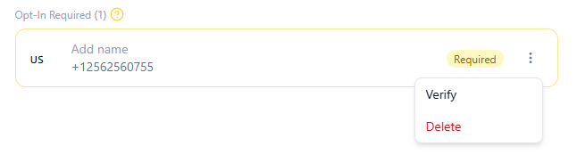 Opt-in SMS example